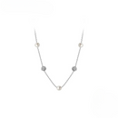 Colar de Prata Cravejado de Pérolas e Zircônia