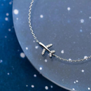 Pulseira de Prata Cravejada Avião