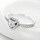 Conjunto de Prata Cravejado Coração