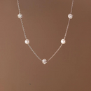 Colar de Prata Cravejado de Pérolas e Zircônia