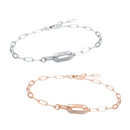 Pulseira de Prata Corrente com Zircônia