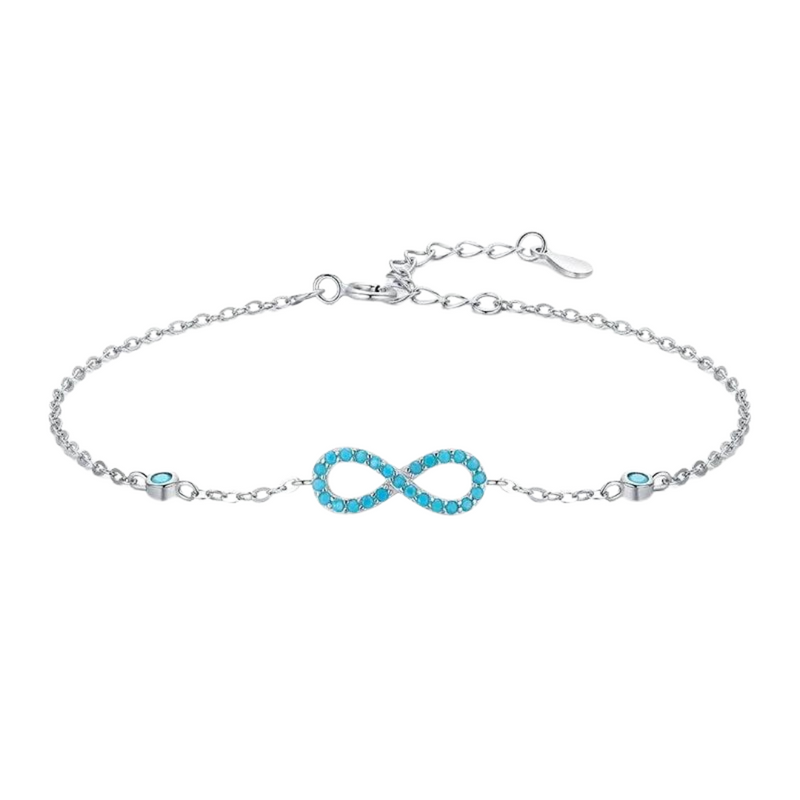 Pulseira de Prata Infinito com Turquesa