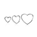 Brinco de Prata Coração Clássico