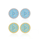 Brinco de Prata Circular com Turquesa