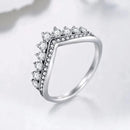 Anel de Prata Coroa Brilhante com Zircônia