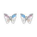 Brinco de Prata Borboleta com Zircônia