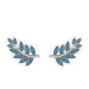 Brinco de Prata Ramos com Turquesa