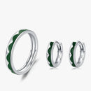 Conjunto de Prata Estlizado Colorido