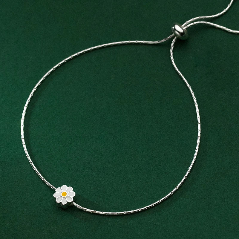 Pulseira de Prata Clássica Margarida