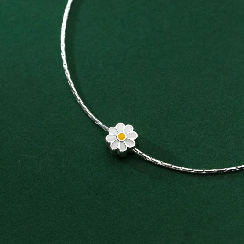 Pulseira de Prata Clássica Margarida