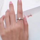 Anel de Prata Geométrico Brilhante com Zircônia